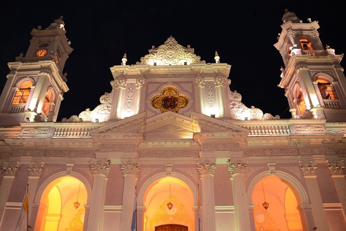 06 Salta Cathedral Outside With The Two Towers After Sunset